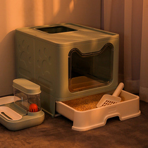 Corridor type cat litter box closed deodorant drawer type oversized odor increase automatic cleaning top-in anti-belt sand