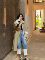 Ren Xiaoyi this year Pop beautiful Korean family Leisure card Its color windcoat jacket mid-spring 2023 New women