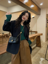 Ren Xiaoyi black chic casual suit jacket female advanced design sense niche 2022 spring and autumn new coat