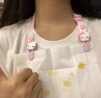 Bud cute KT cat melody eating paper towel anti-dirt drip splash clip clip cartoon neck clip splash splash oil splash