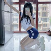 Japanese fat gymnastics to summer girls pure wind set college college school college school sister cheerleader sports suit