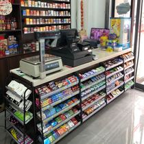 Small shelf in front of the cashier supermarket bar front shelf family planning rack snack gum display rack can be hung