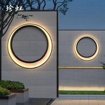 Led Outdoor Waterproof Moon Wall Lamp Indoor exterior New Chinese Courtyard View Light Garden Balcony Crescent Wall Lamp