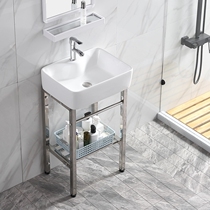 One-body small very narrow column washbasin single small apartment floor ceramic toilet column Basin