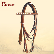 Western cowboy reins riding Ruby horse bridle reins horse cowhide imported wild riding BCL336112
