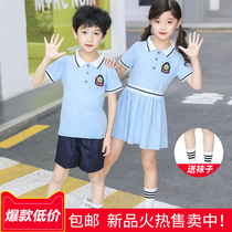 Kindergarten garden clothes Summer shipping style Primary school uniform Summer graduation uniform Childrens class clothes Pure cotton short-sleeved suit