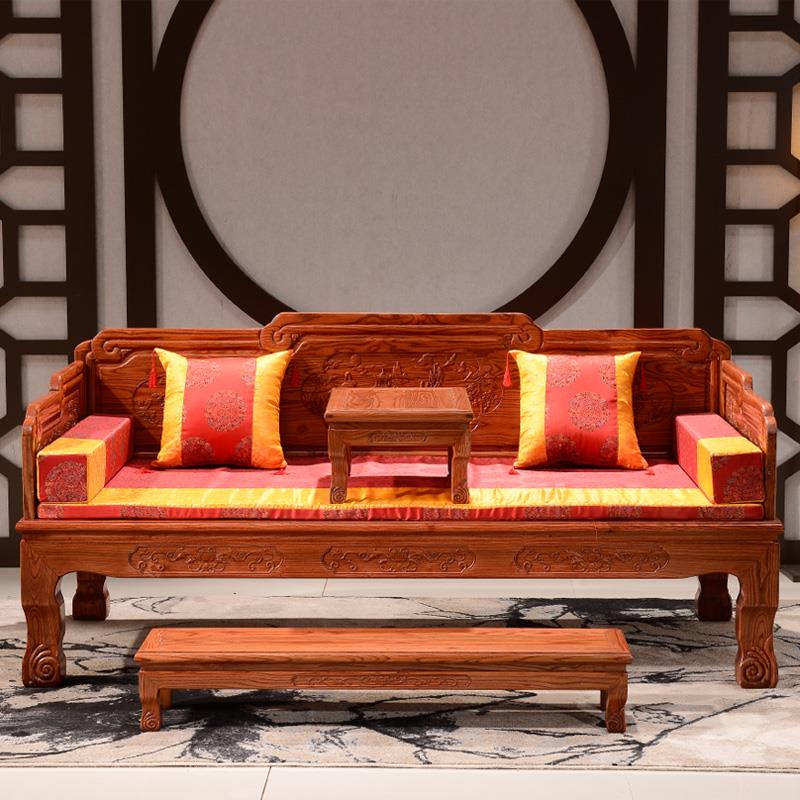 Arhat bed Solid wood Chinese sofa bed Old South Elm Hotel Tea House Bed and breakfast Antique furniture Simple Zen bed