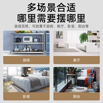 Shelf floor-to-ceiling microwave oven shelf Multi-layer three-layer storage Stainless steel oven multi-function shelf kitchen