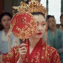 Ancient fan fan fan wedding fan bride Xiuhe clothing fan diy Song Yi wedding fan same finished product