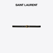 YSL Saint Laurent Ms MONNOGRAM BLACK GRAIN FACE LEATHER SQUARE BUTTON NARROW BAND