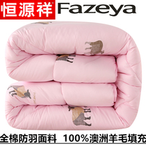Hengyuanxiang Australian wool quilt 100% pure cashmere quilt cotton single double spring and autumn warm thick winter quilt core