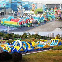 Real estate warm-up props inflatable rock climbing slide obstacle rushing off large-scale land through outdoor square stalls