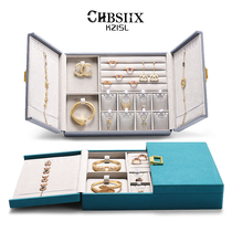 CK super fiber jewelry storage box gold buckle jewelry box multifunctional ring bracelet necklace Display Kit