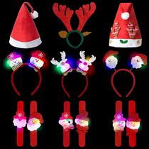 Hanging Christmas brooch baby Christmas hat clothes LED light flashing light sweet clip decoration gift accessories