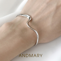  Mobius niche light luxury sterling silver bracelet female stream cloud wave high-end minimalist cold wind hand jewelry