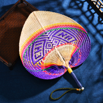 Pure handmade bamboo weave large bushel woven fan decorated baby fan wind repellent retro nostalgia carry old man