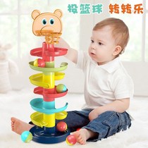 Childrens educational fun track slide ball tower stacked music turn childrens toys smart fun early education 1-2 toys