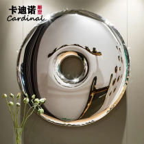 Modern luxury stainless steel donut round wall decoration decoration dining room living room sofa background wall decoration pendant