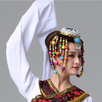 Tibetan headdress female Tibetan 2021 New Tibetan dance performance headdress stage exaggeration minority jewelry