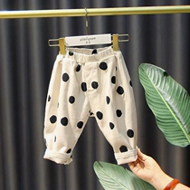 Spring and summer pants baby loose wave casual pants baby boybaby boybaby fashion cute Harlen pants thin outer wear