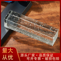 Bubble glass brick transparent square glass partition wall bar bathroom Crystal brick decoration colored curtain wall landscape wall