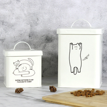 Cute Pet Storage Grain Bucket Cat Food Storage Barrel Dog Food Seal Bucket Moisture Proof Kitty Snacks Storage Tank Large Capacity