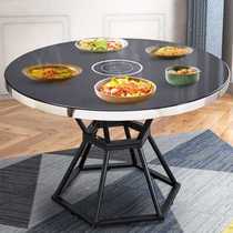 Tempered Glass Round Table Induction Cooktop Hot Pot Tabletop Board Fire Pot Shop Hotel Home Dining Table Minima Chinese Table
