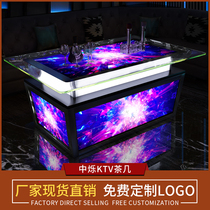 2022 new KTV Luminous Tea Table Nightclub Bar Table Bag room Private tempered glass table Custom