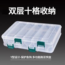 Luya box fake bait box multi-function parts accessories box double mino sequins wooden shrimp special storage bait box