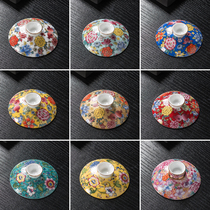 Enamel Color Cover Bowl Cover White Porcelain Sketching Cover Bowl Single Lid Three only cover Bowl Tea Bowl Tea Cup Lid with lid ceramic