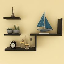 Wall shelf non-perforated bookshelf creative living room bedroom wooden partition modern simple wall hanging multifunctional shelf