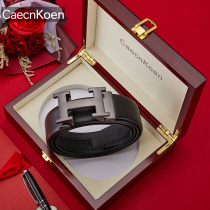 CaecnKoen belt male leather head layer pure cow leather new upscale brand luxury automatic buckle belt
