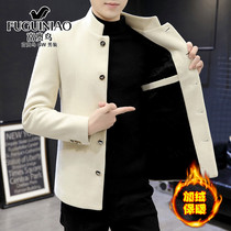 Rich bird small suit mens autumn and winter New tunic coat youth casual plus velvet thickened clothes coat tide