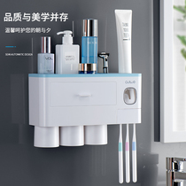 Toothbrush rack no hole set wall rack rinse Cup tooth cylinder net red brush Cup hanging wall type