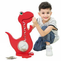 High-grade wooden childrens money saving piggy bank large capacity transparent little boy girl birthday gift creative dinosaur toy