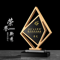 High-end crystal trophies customized anniversary commemorative medals creative medals customized excellent staff metal trophies customized