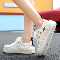 ULZZANG flagship store summer ugly meng canvas shoes Jelly Daddy shoes womens 2021 new big head white shoes