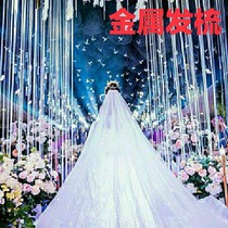 Shimmering bridal main wedding crown three-piece set of veil super long tailing wedding dress wedding veil