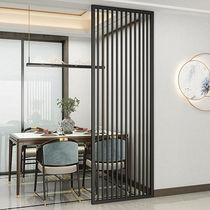 Nordic light luxury iron screen modern simple living room porch partition office vertical strip hollow metal decoration