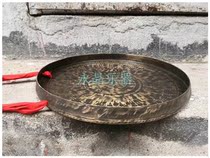  Nanzhitang hand-crafted 32 cm bronze Sichuan gong Taoist Gong Low-sided flat-bottomed gong Sichuan Opera hook-edged gong 32
