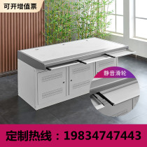 Single double monitoring operation station command center console triple monitoring station security dispatching counter cabinet wooden surface