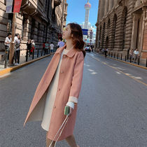 Long lapel student trench coat female 2021 Spring and Autumn new knee Korean solid color New coat temperament coat