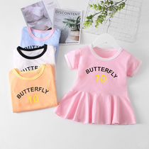 2021 new girls pure cotton short-sleeved dress little girl princess dress 1 to 4 years old baby summer thin skirt