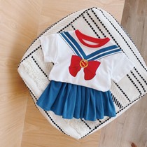 Childrens 2021 summer new set women Baby short sleeve T-shirt foreign-style shorts sisters girls casual two-piece set