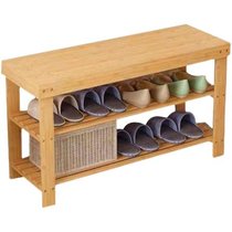 Can sit to change shoes stool home door bamboo shoe rack door shoe stool solid wood for one bed end storage shoe cabinet