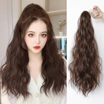 High ponytail wig female net red long hair grab clip wig Ponytail strap type water ripple curls natural simulation braids