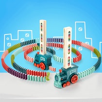 Building blocks dominoes childrens educational automatic car electric train toys boys and girls automatic licensing