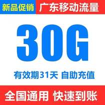 Guangdong mobile data recharge 30G31 days effective mobile phone data overlay package National universal fast recharge