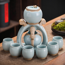 Ruyao Kung Fu tea set Household set Light luxury high-end portable office meeting automatic lazy teapot Teacup
