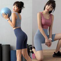 Fitness pants childrens summer thin hips tight-fitting high waist quick-dry five-point shorts running sports suit yoga suit